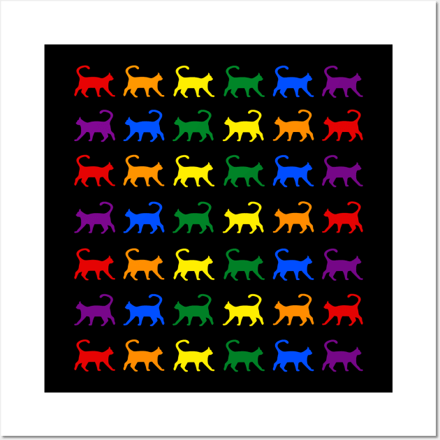 Cats LGBT Pattern Cat Daddy Cat Mom Cat Lovers Funny Cat Wall Art by Synithia Vanetta Williams